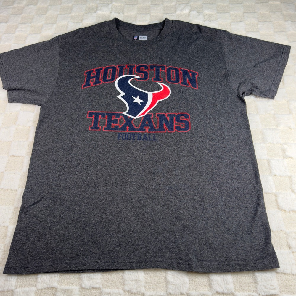NFL Houston Texans Team Apparel Gray T-Shirt Football Graphic Large